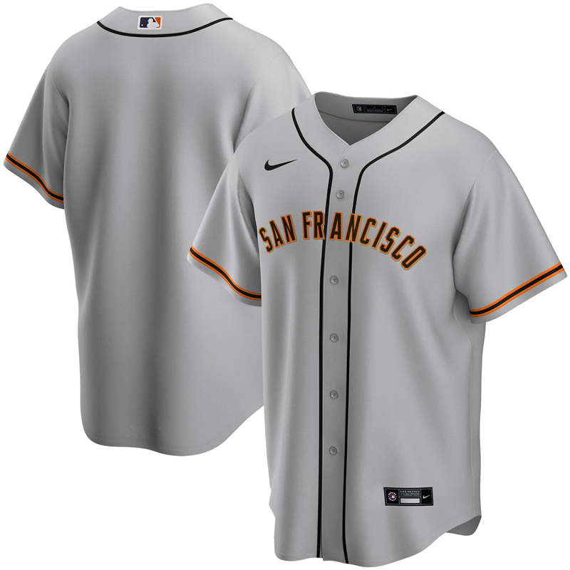 2020 MLB Men San Francisco Giants Nike Gray Road 2020 Replica Team Jersey 1